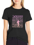 Tap Dance Terminology Black Graphic Tee Shirt