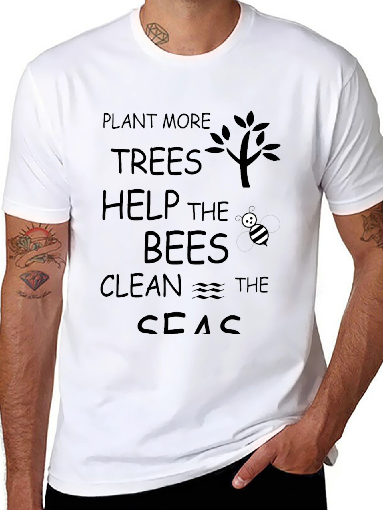 Eco-Friendly Graphic Tee: Plant Help Clean!
