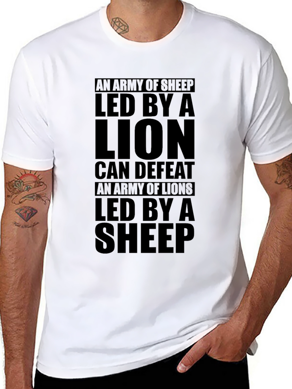 Lion & Sheep Graphic T-Shirt - Leadership Quote Tee