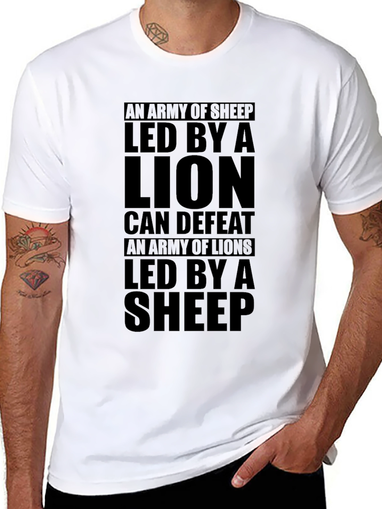 Lion & Sheep Graphic T-Shirt - Leadership Quote Tee