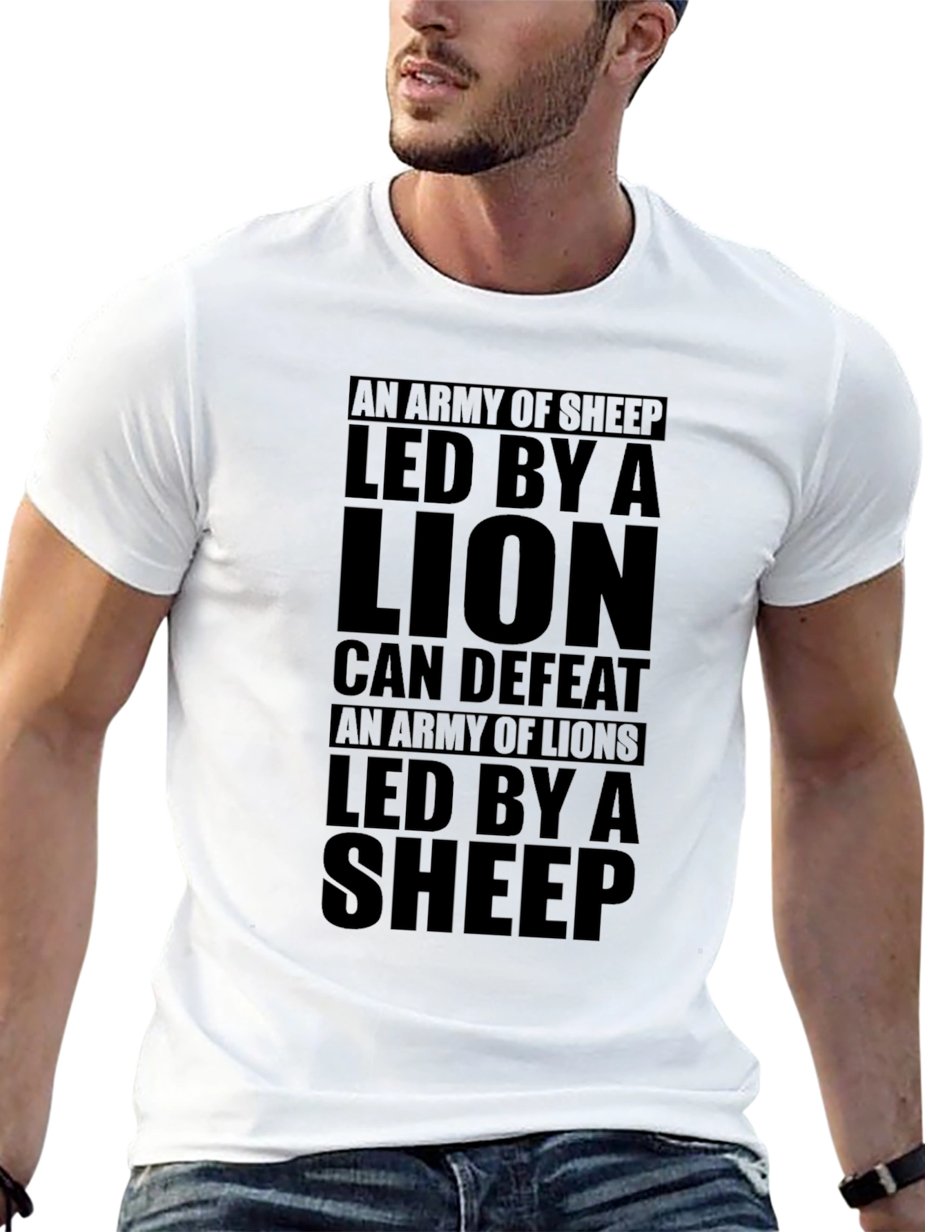 Lion & Sheep Graphic T-Shirt - Leadership Quote Tee