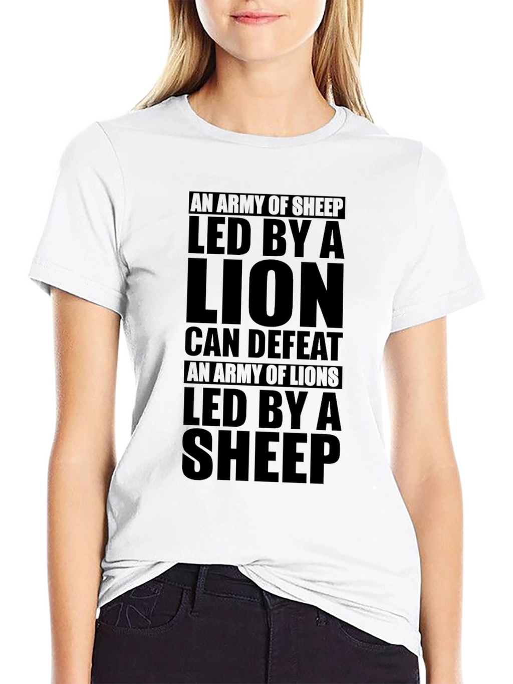 Lion & Sheep Graphic T-Shirt - Leadership Quote Tee