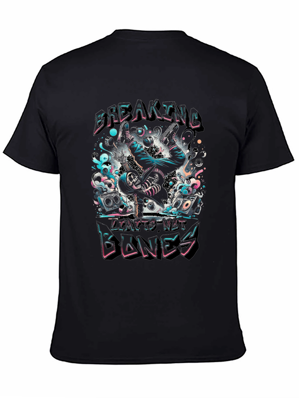 Breaking Bones Graphic Tee - Black Cotton Blend