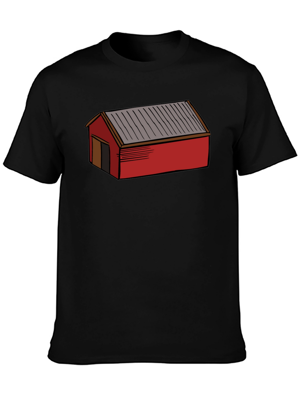 Red Shed Graphic Tee - Black Casual Cotton T-Shirt