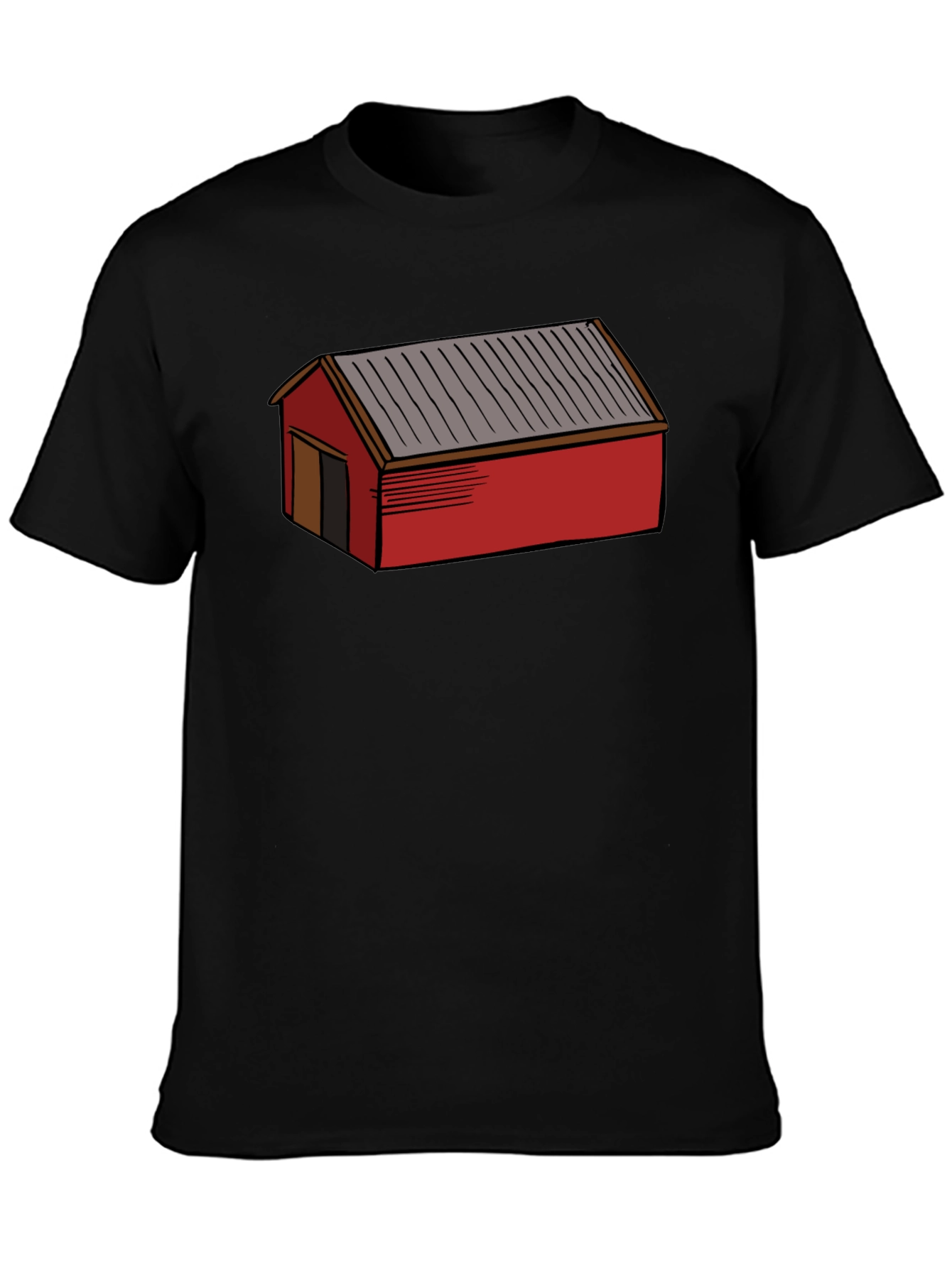 Red Shed Graphic Tee - Black Casual Cotton T-Shirt