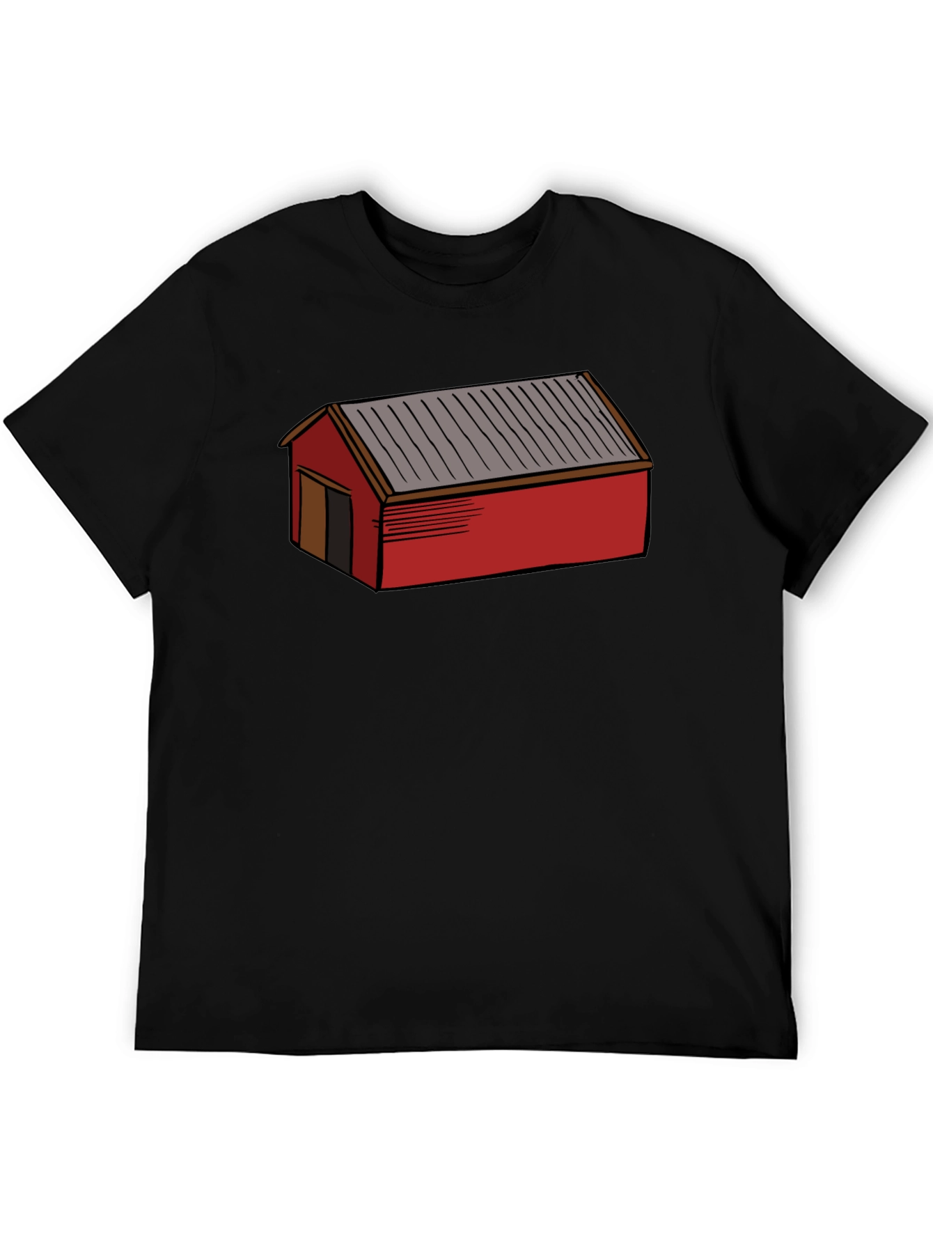 Red Shed Graphic Tee - Black Casual Cotton T-Shirt