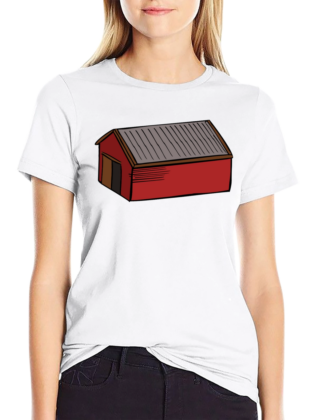 Red Shed Graphic Tee - Black Casual Cotton T-Shirt