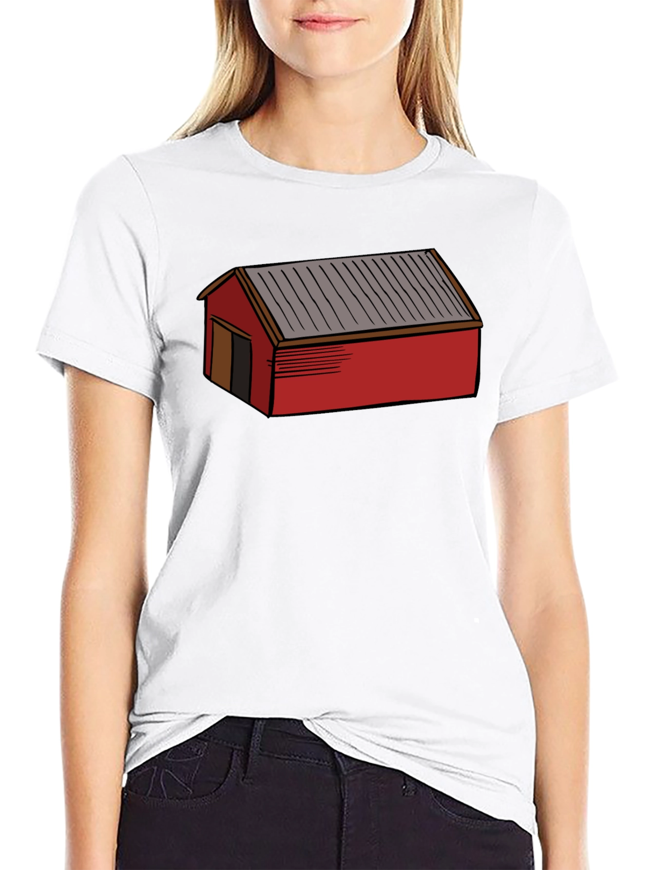 Red Shed Graphic Tee - Black Casual Cotton T-Shirt