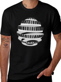 Piano Keys Spiral Black T-Shirt