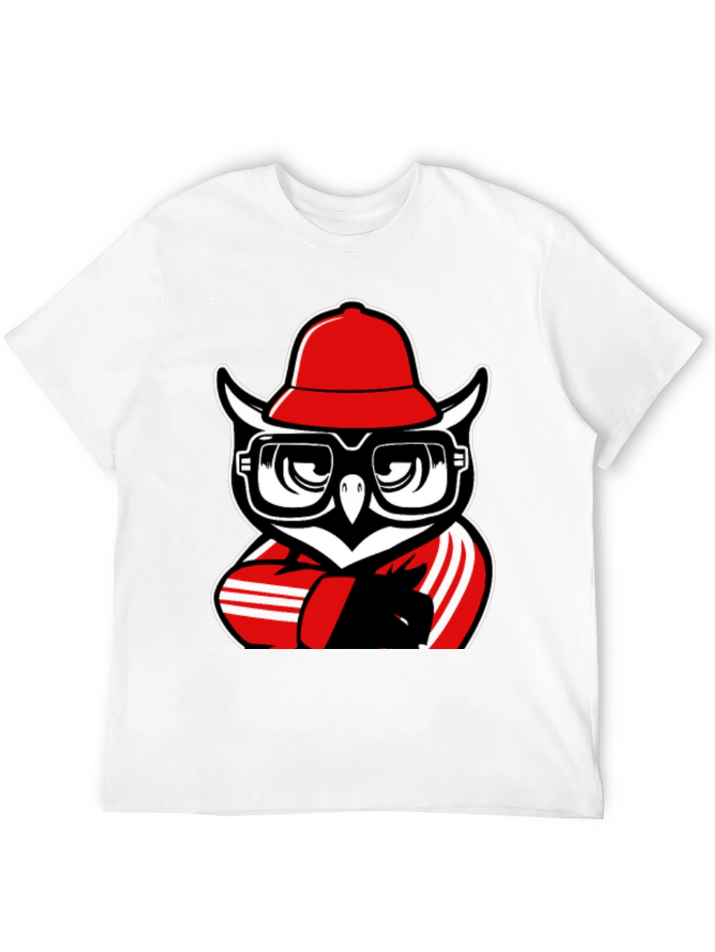 Cool Owl Graphic Tee - Black