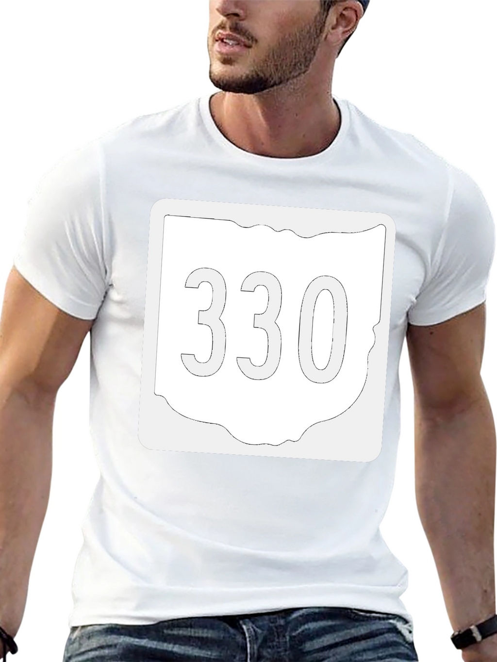 Ohio 330 Area Code Black T-Shirt