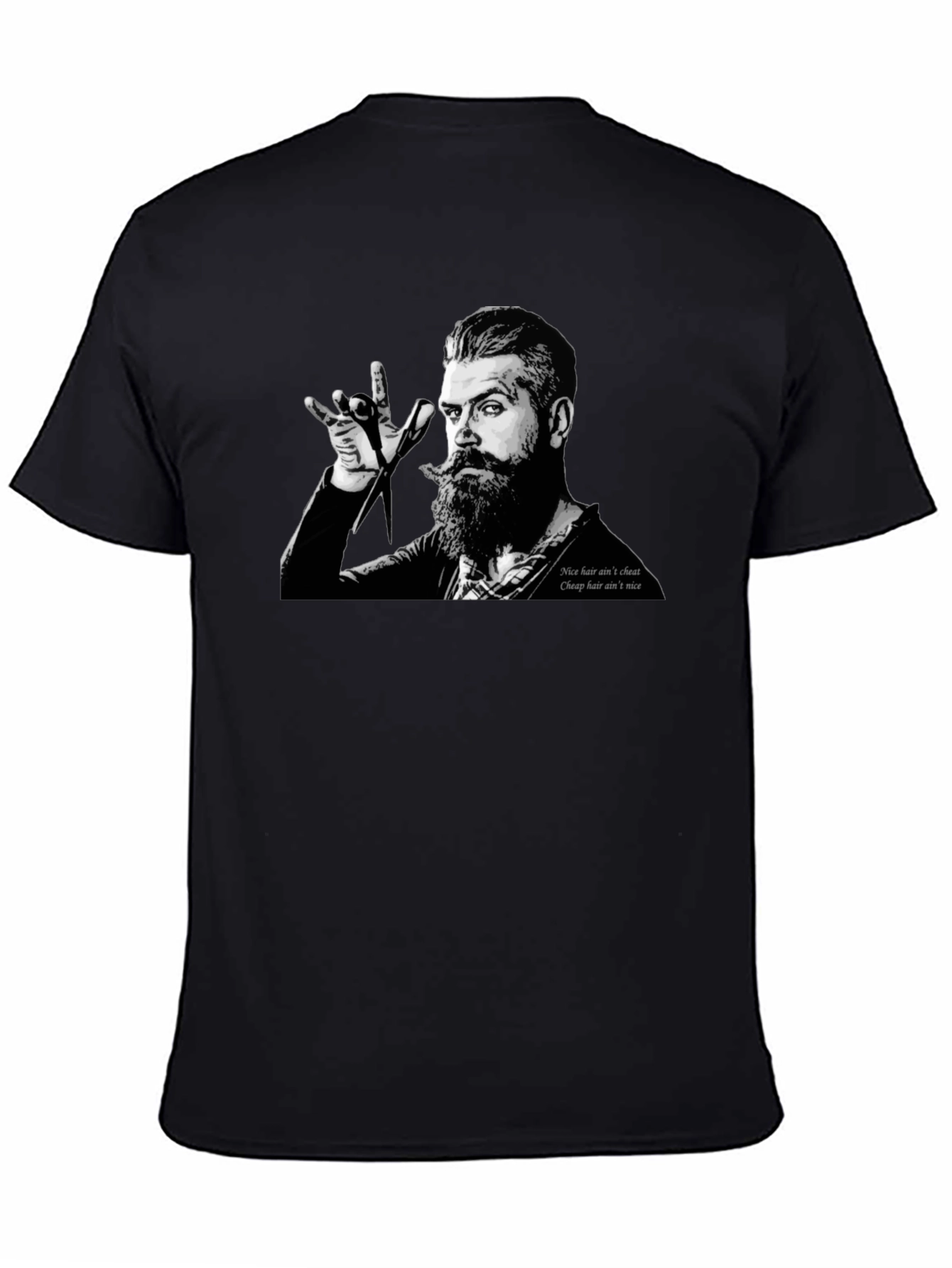 Barber Graphic Tee - Nice Hair Aint Cheap Black T-Shirt