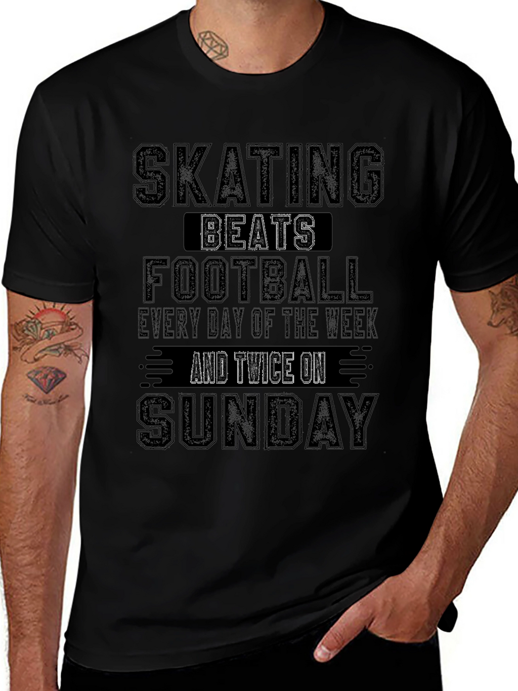 Skating Beats Football Graphic Tee