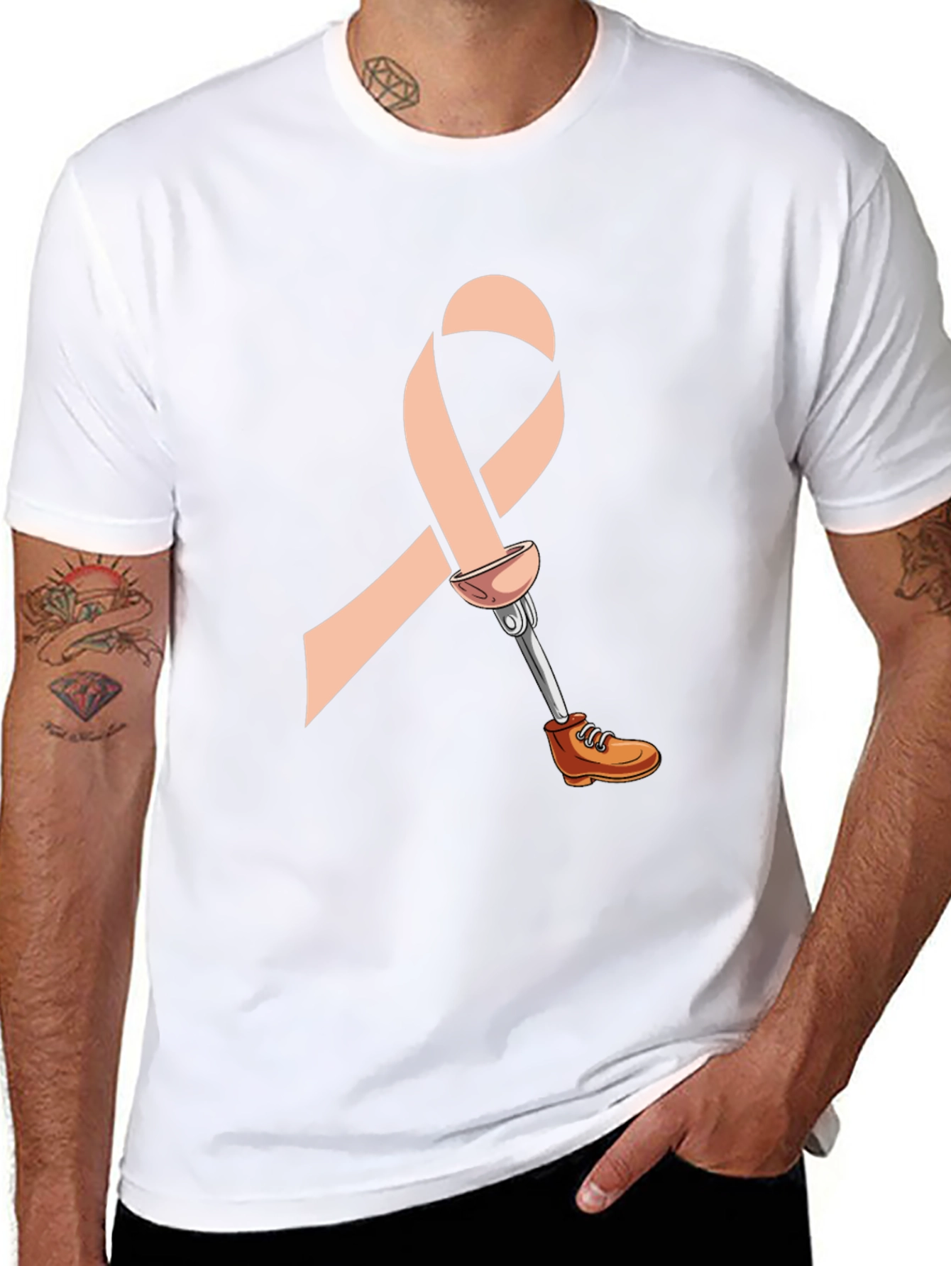 Prosthetic Awareness Ribbon Graphic T-Shirt