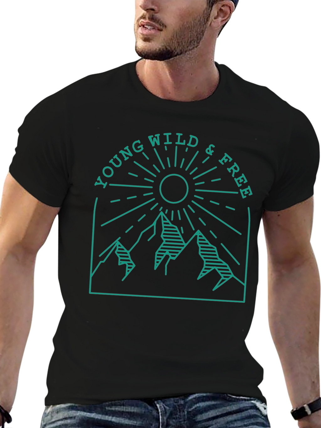Young Wild & Free Graphic Tee - Black