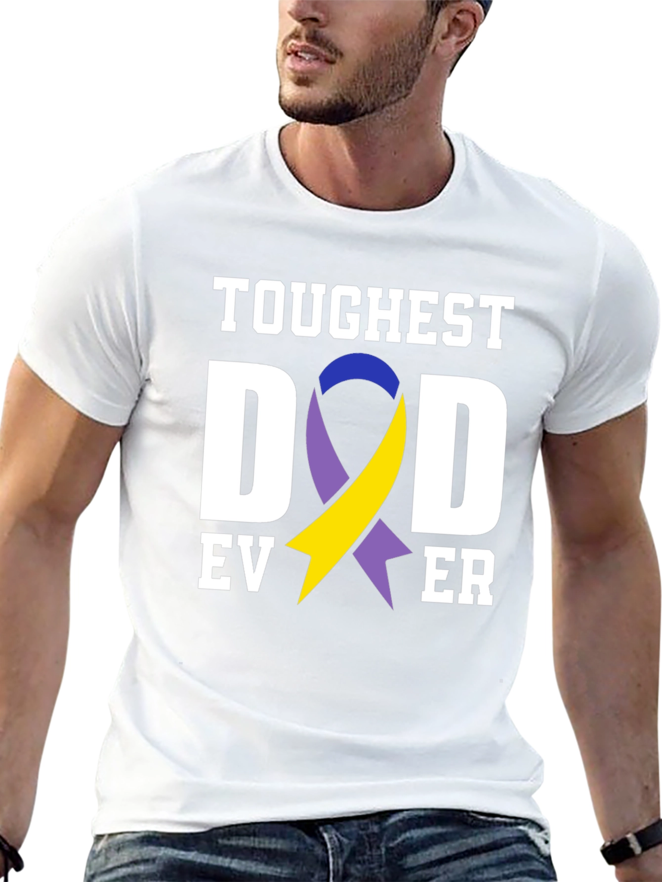 Toughest Dad Ever T-Shirt Down Syndrome Awareness