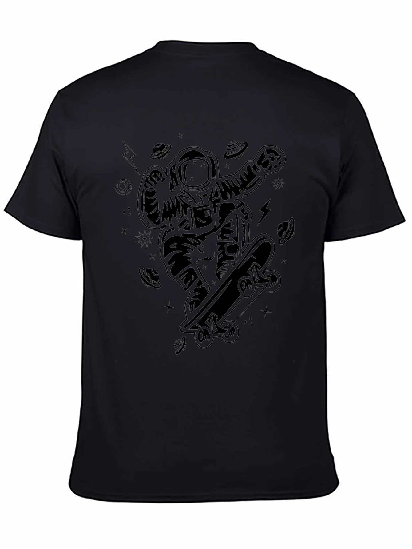 Skateboarding Astronaut Black T-Shirt