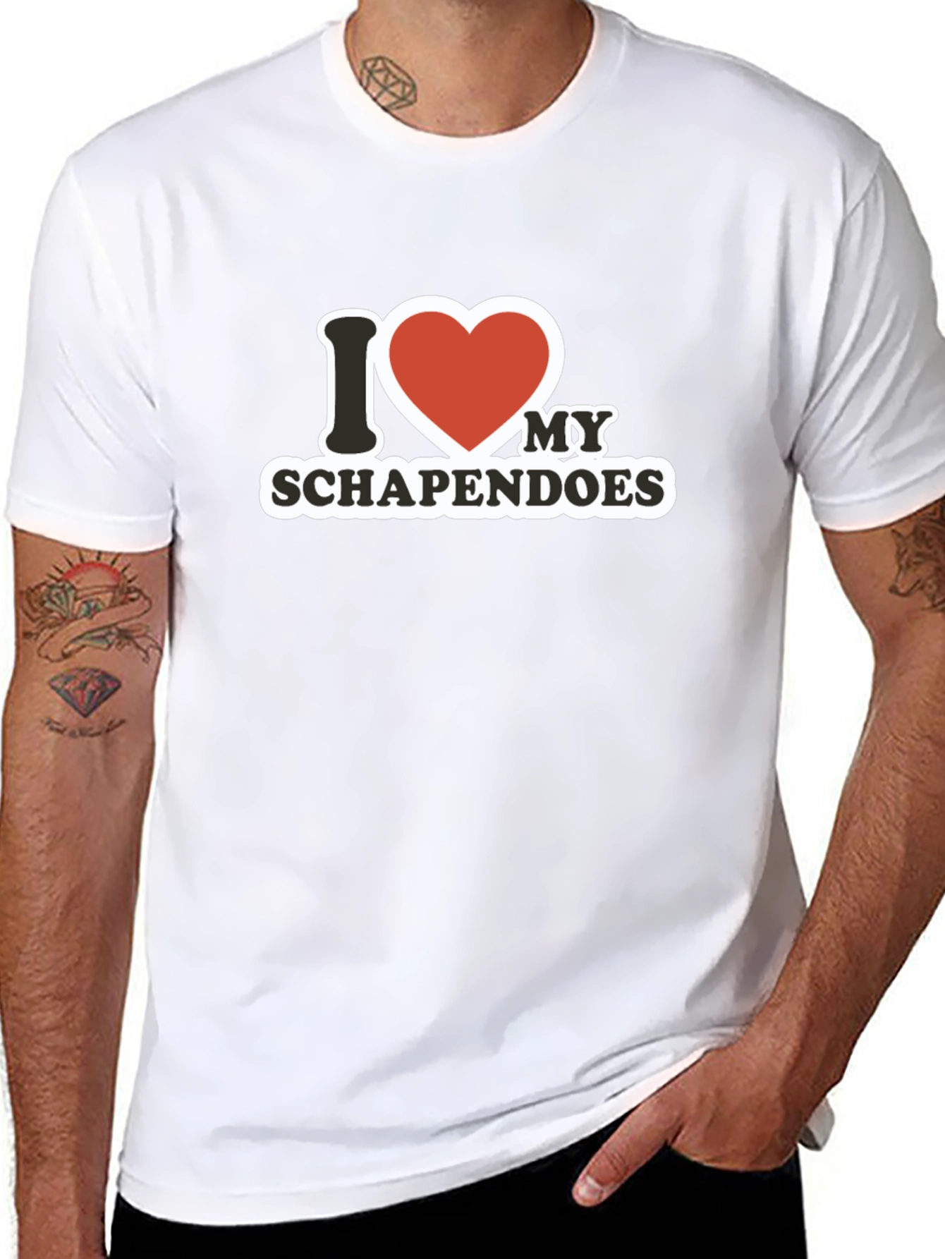 I Love My Schapendoes Black T-Shirt