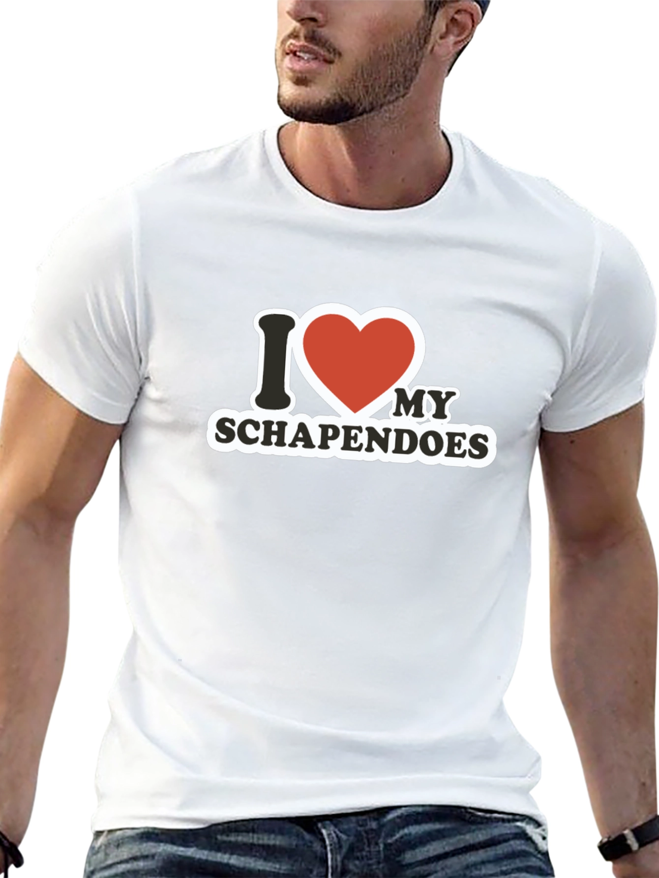 I Love My Schapendoes Black T-Shirt