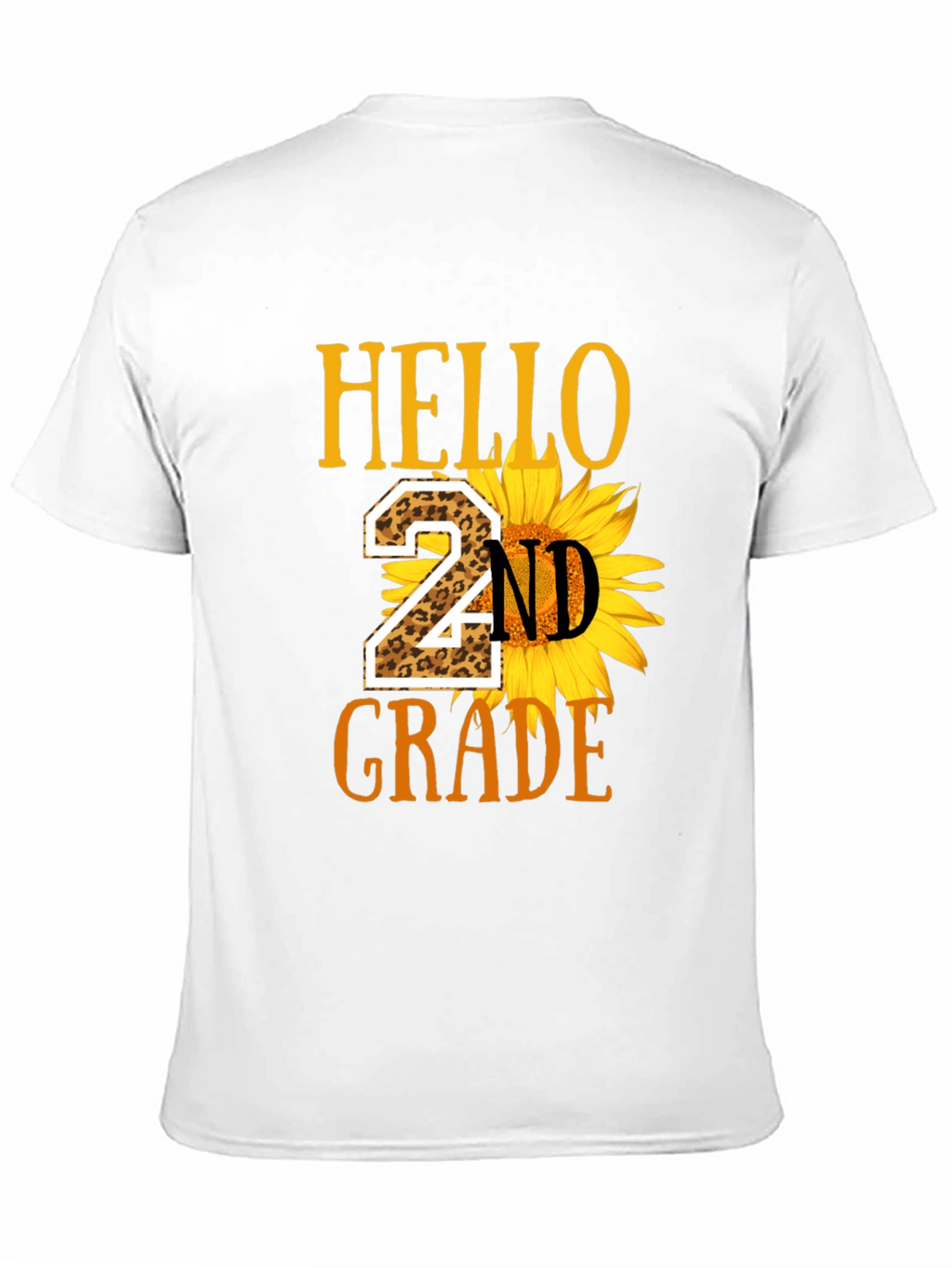 Hello 2nd Grade Leopard Sunflower T-Shirt