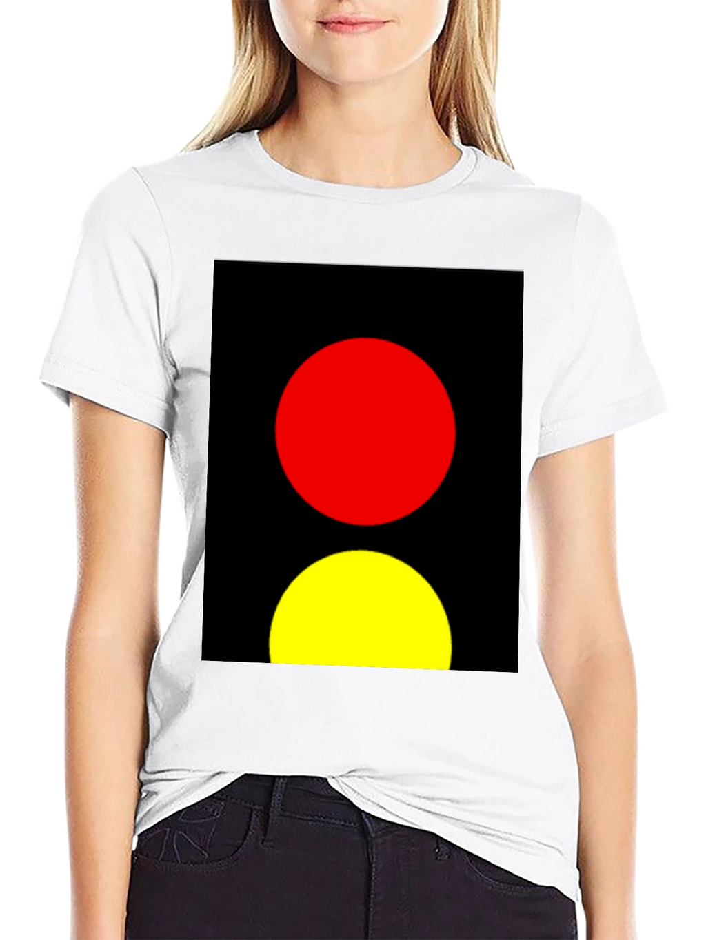Abstract Red and Yellow Circles Graphic Tee