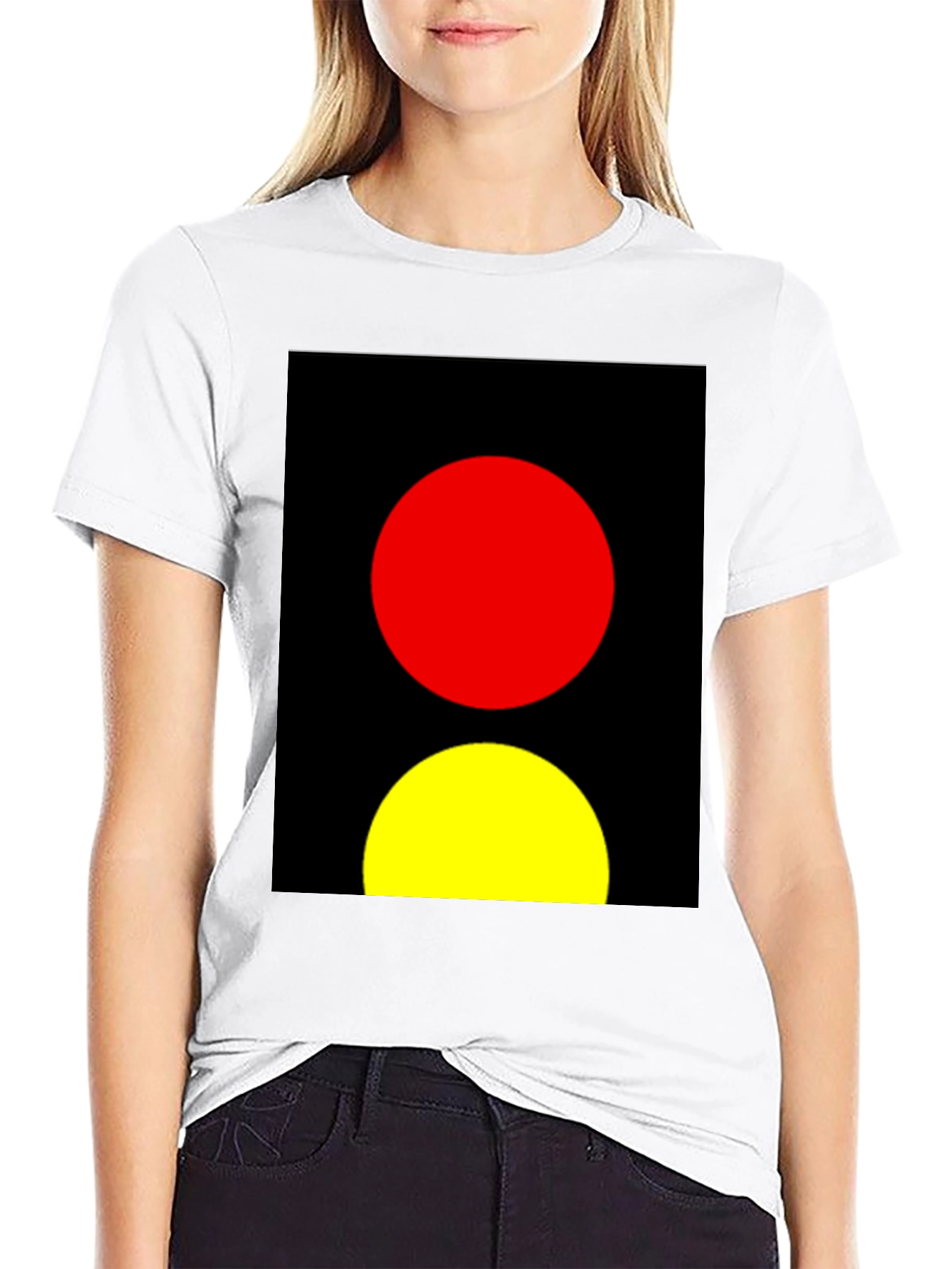 Abstract Red and Yellow Circles Graphic Tee