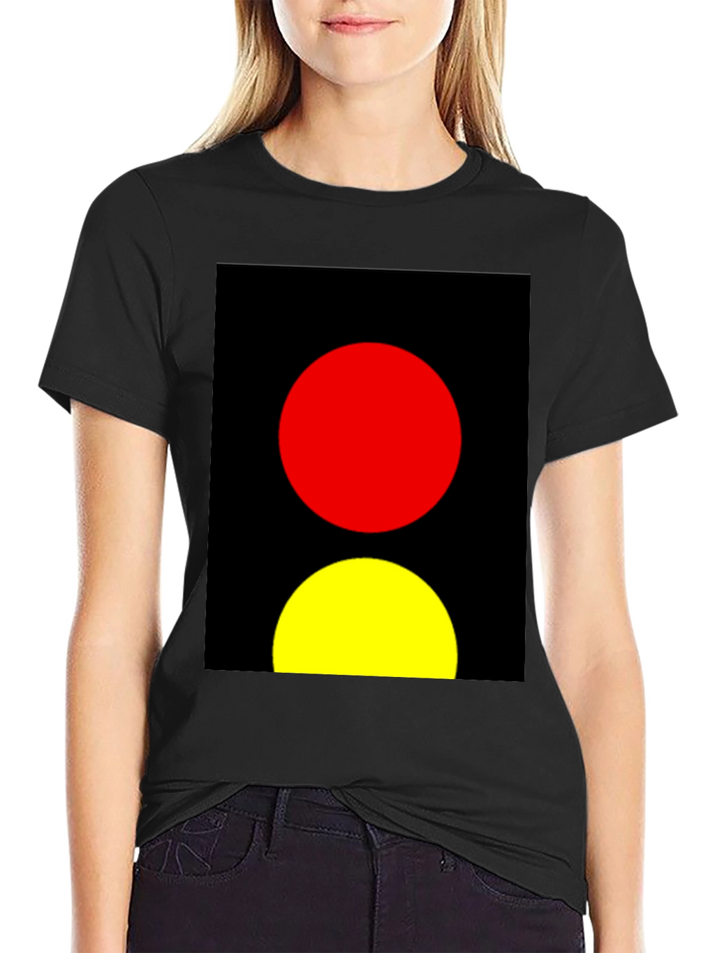Abstract Red and Yellow Circles Graphic Tee