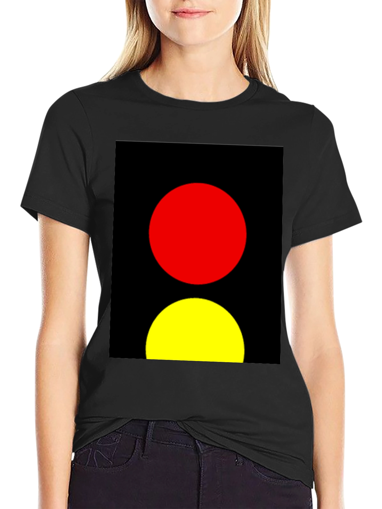 Abstract Red and Yellow Circles Graphic Tee