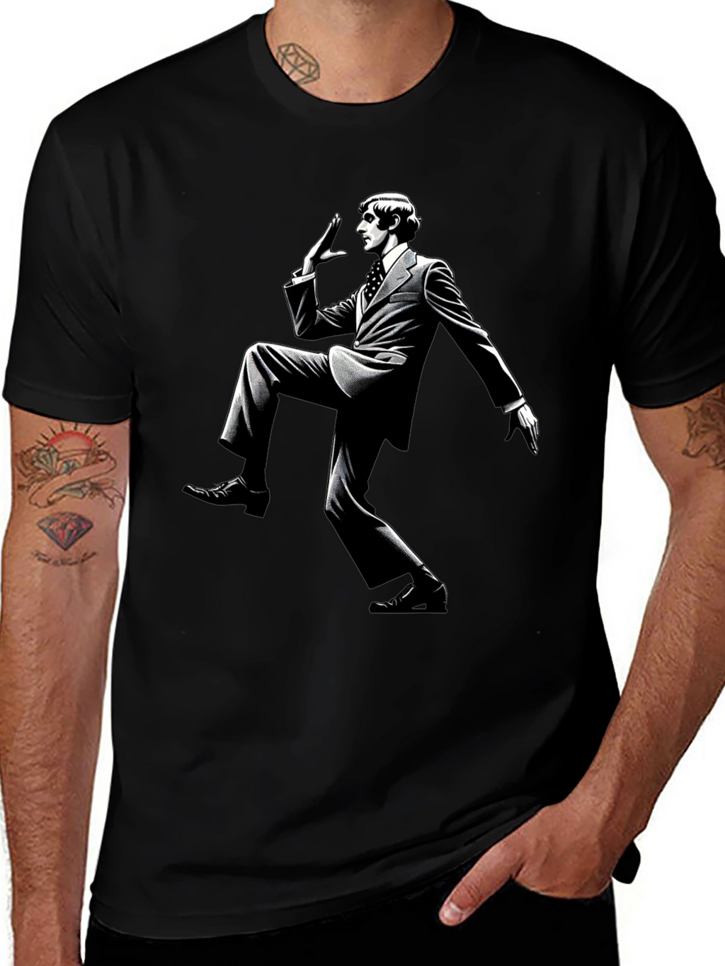 Retro Style Dance Black T-Shirt