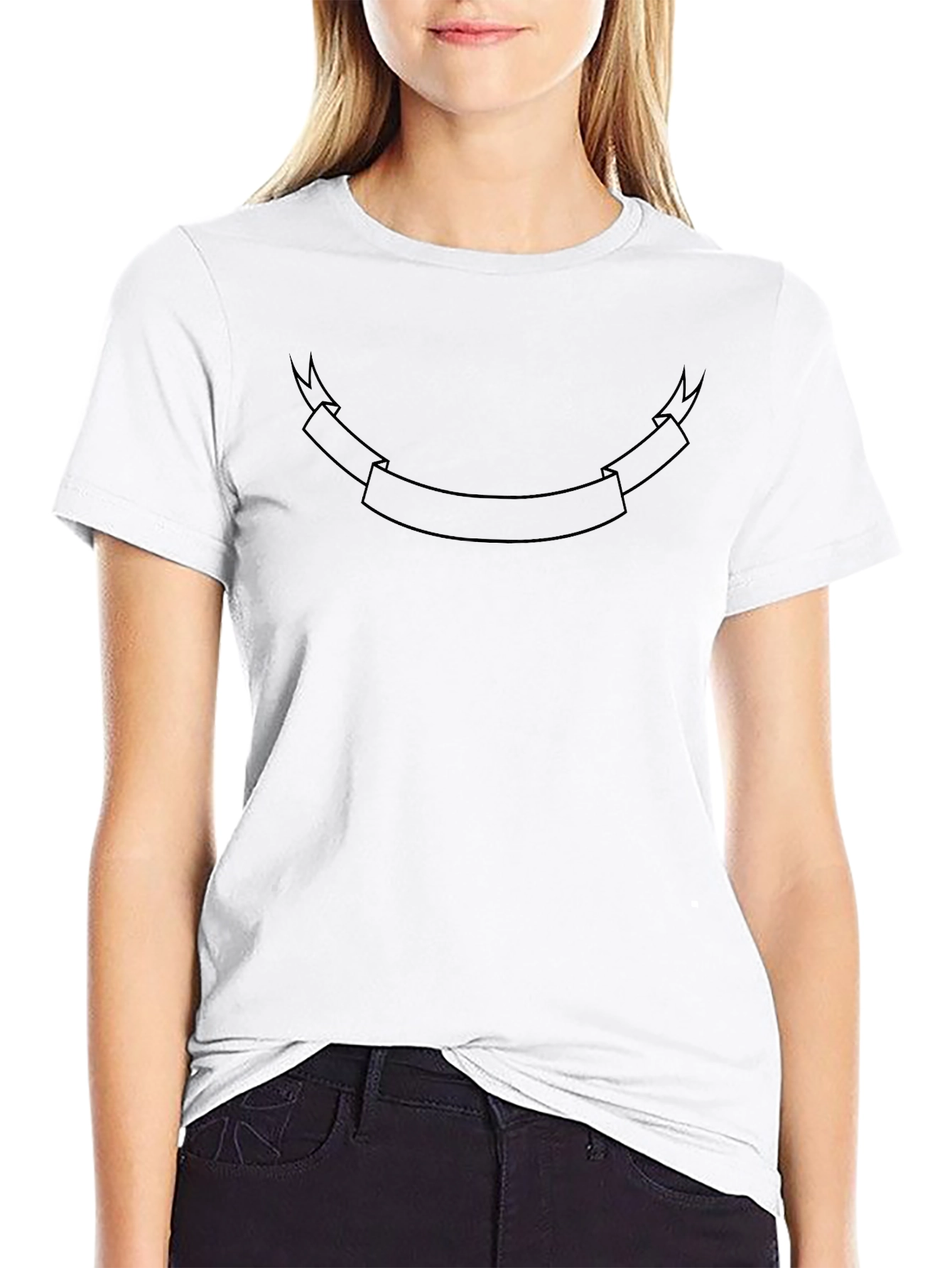 Mens Black Graphic T-Shirt with Customizable Banner