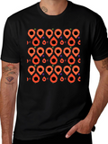 Patterned Graphic Tee - Black