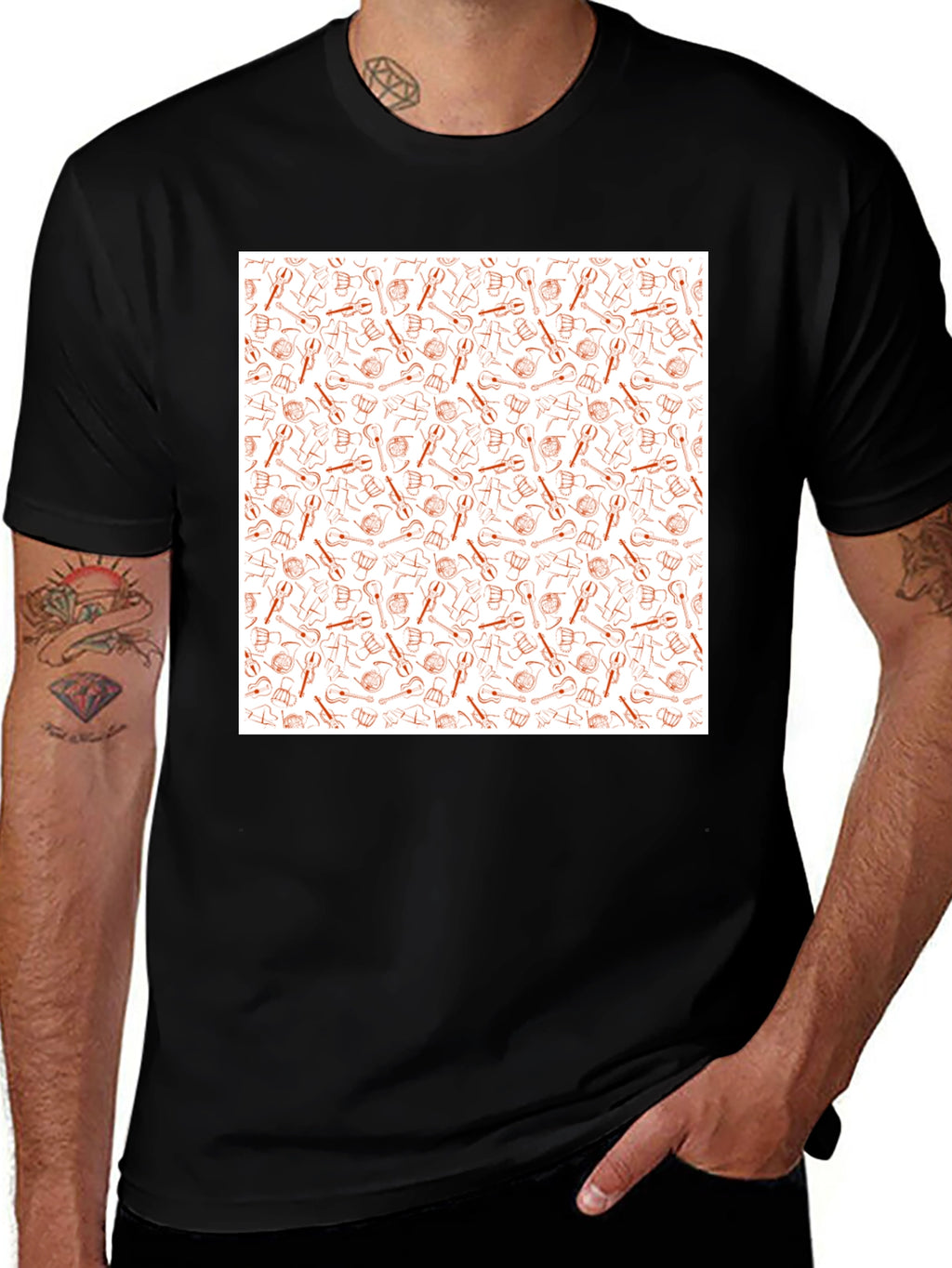 Tool Pattern Tee - Black