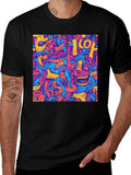 Abstract Graphic Print Crew Neck Tee