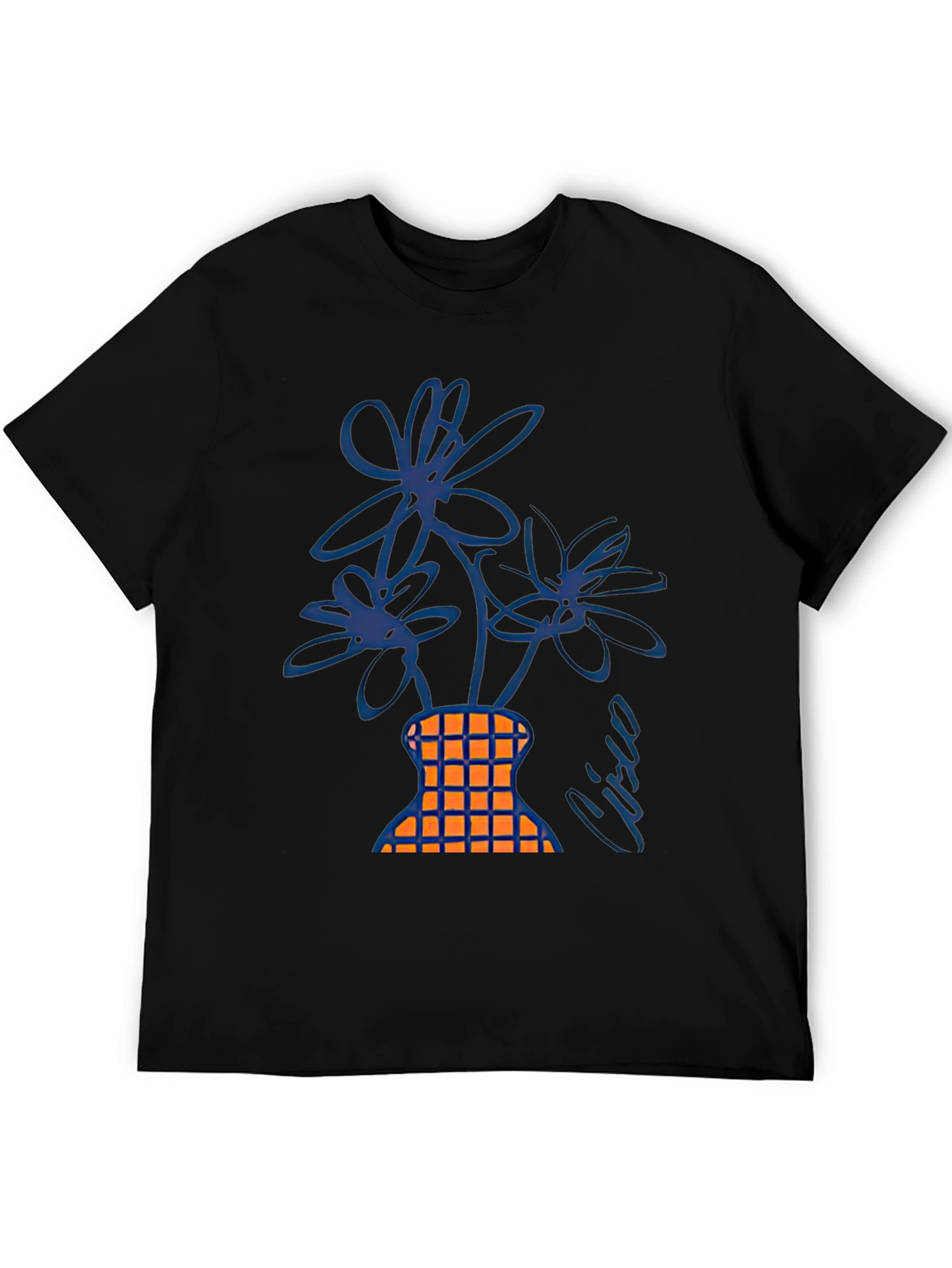 Floral Vase Graphic T-Shirt - Modern Art Tee