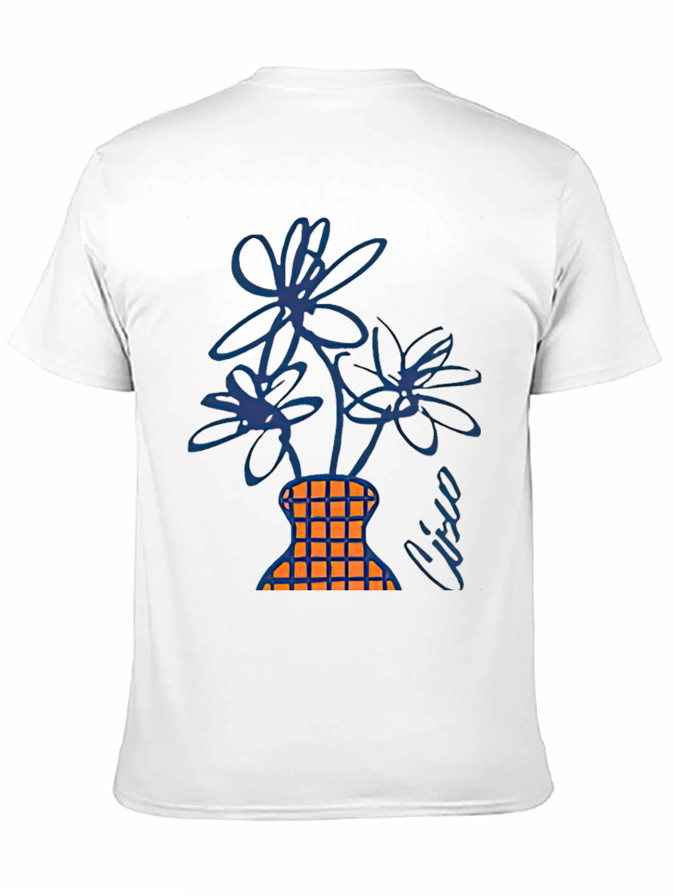 Floral Vase Graphic T-Shirt - Modern Art Tee