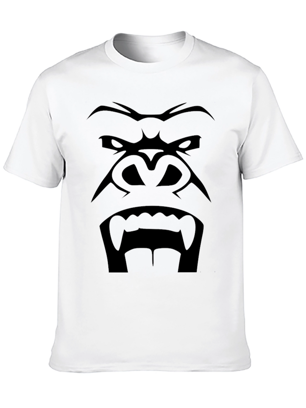 Mens Black Gorilla Face Graphic T-Shirt