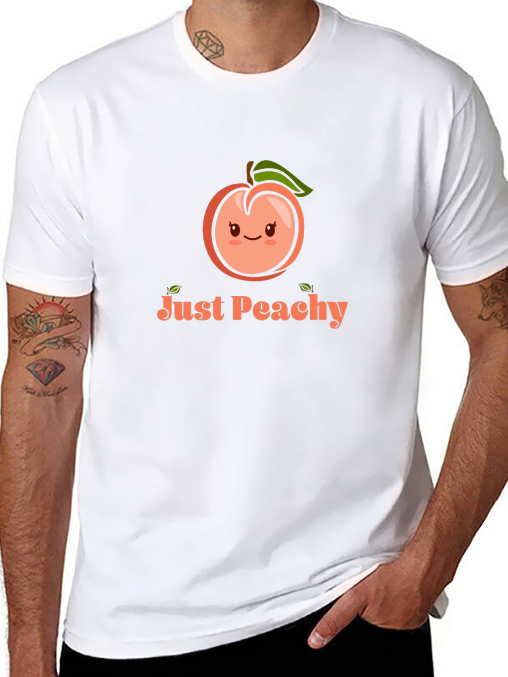 Just Peachy Graphic Tee - Black Cotton T-Shirt