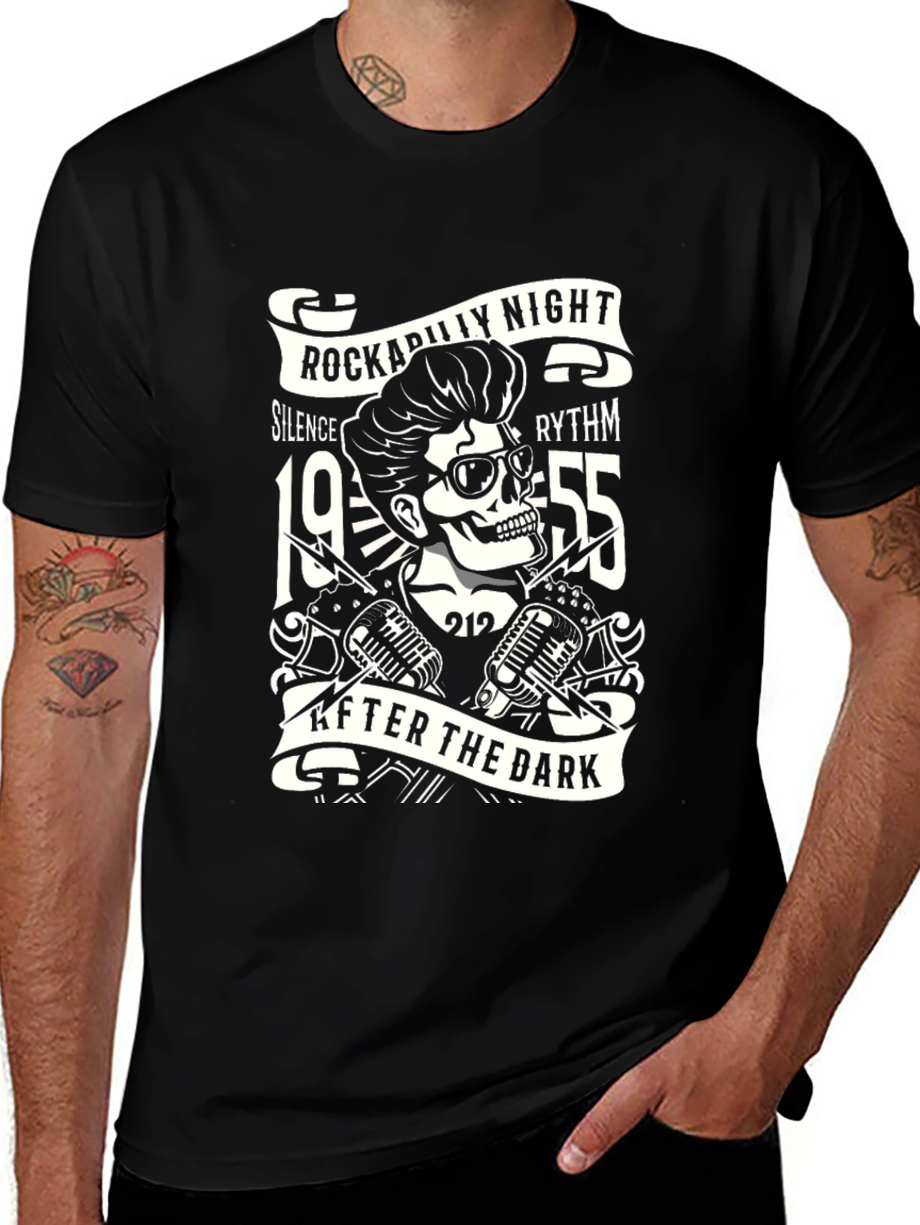 Rockabilly Night Black Graphic Tee