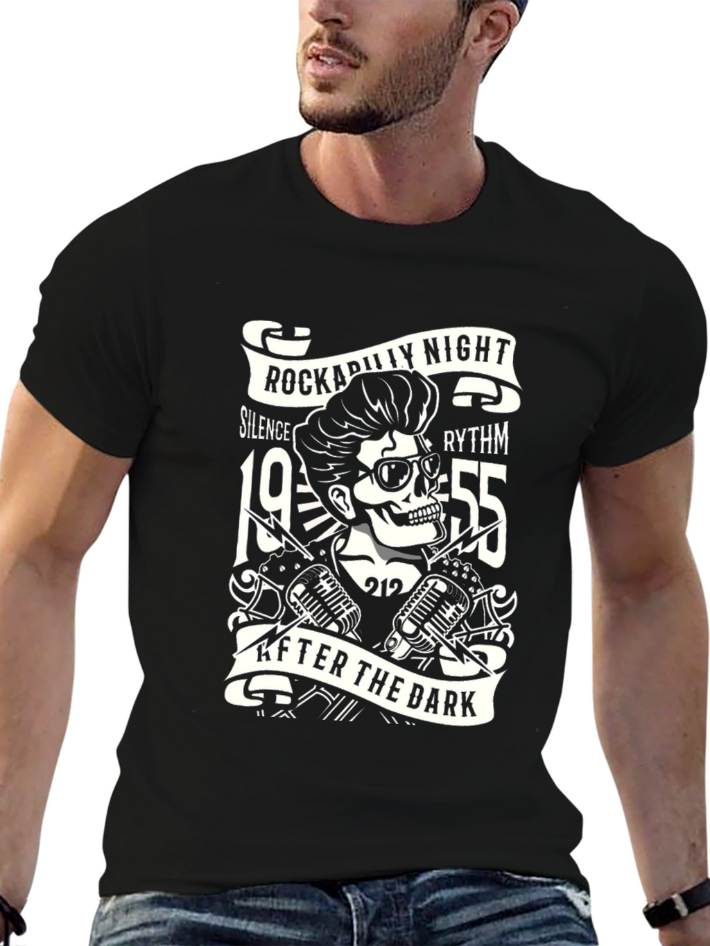 Rockabilly Night Black Graphic Tee