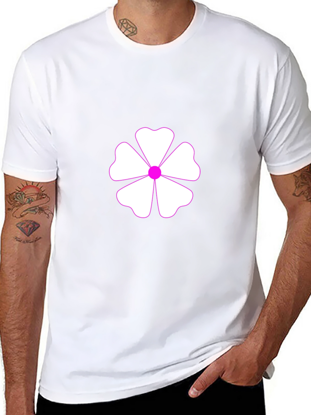 Floral Graphic Print Black T-Shirt