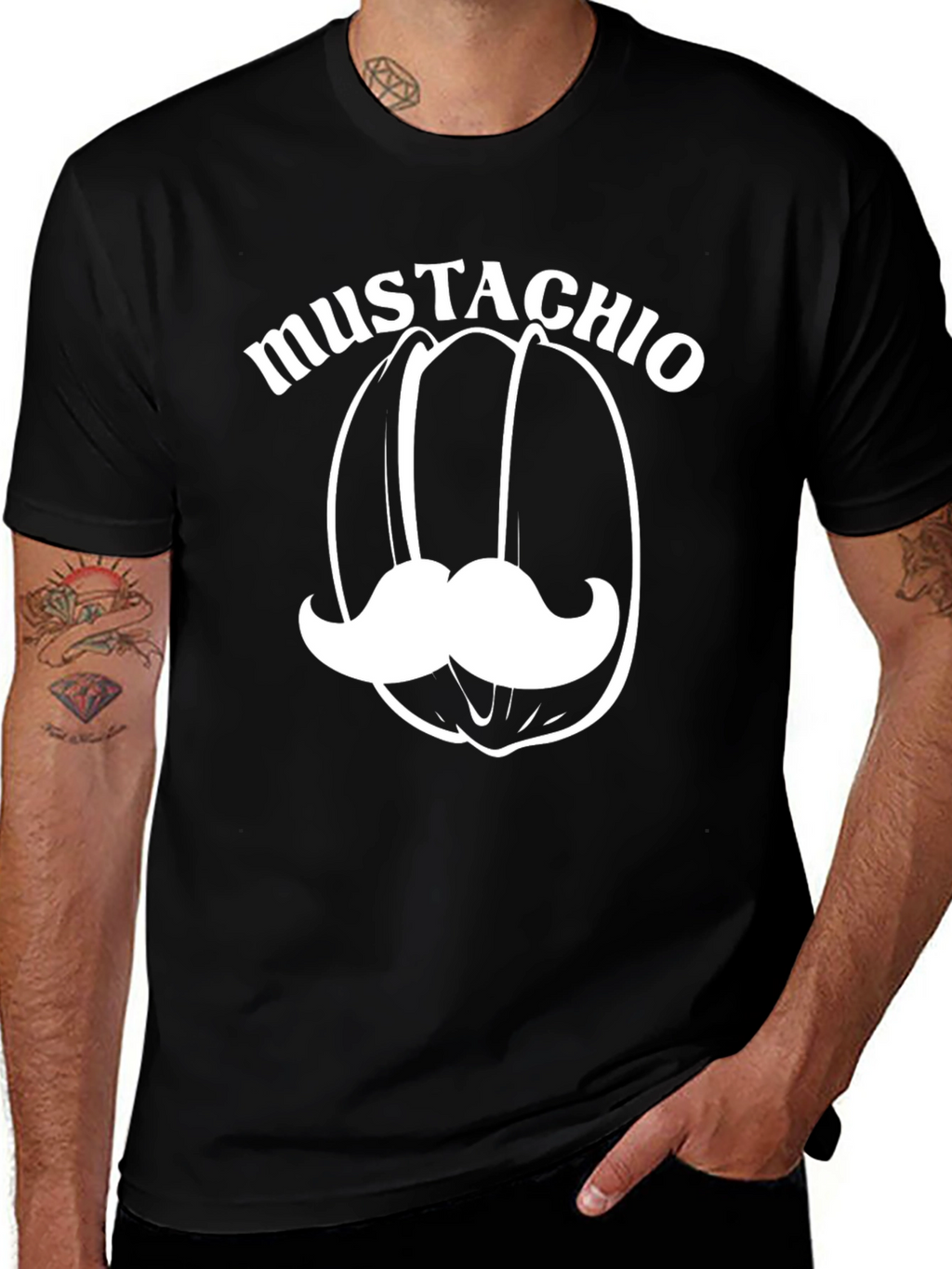 Mustachio Black T-Shirt