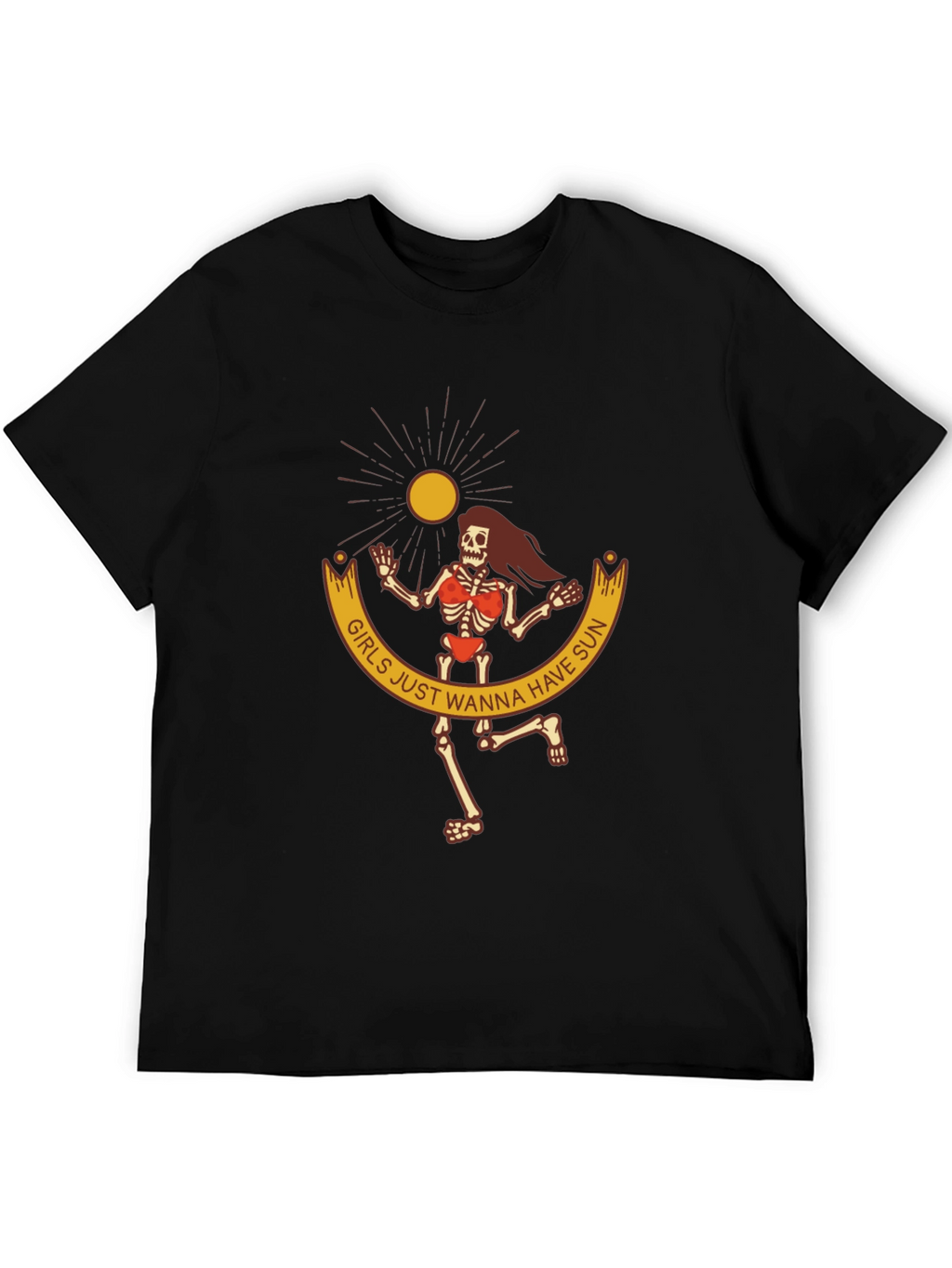 Girls Just Wanna Have Sun Black Graphic Tee