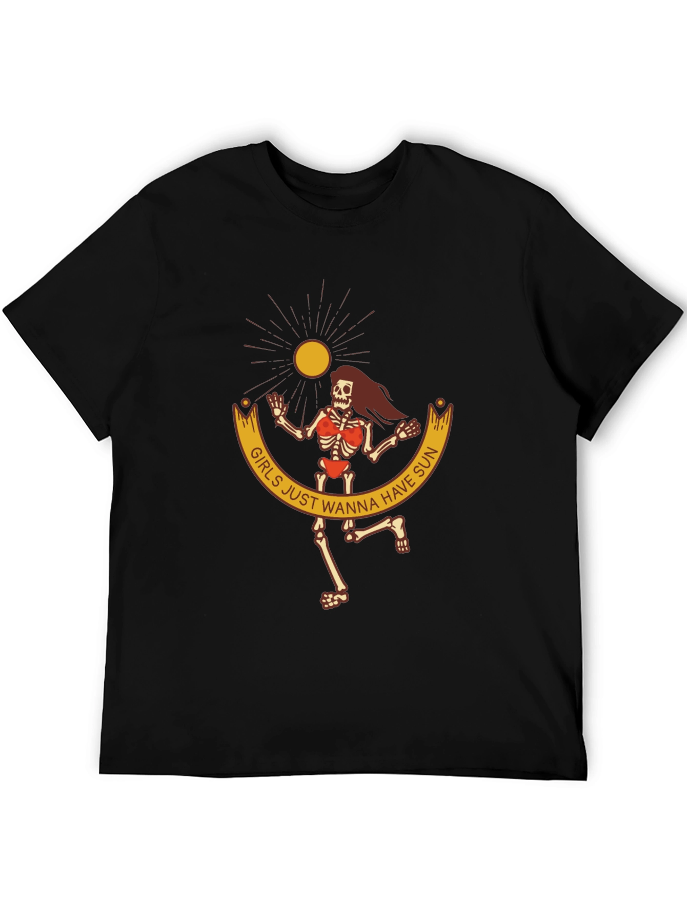 Girls Just Wanna Have Sun Black Graphic Tee