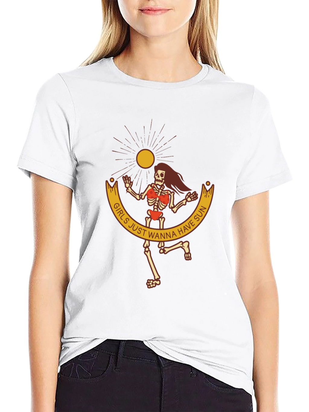 Girls Just Wanna Have Sun Black Graphic Tee