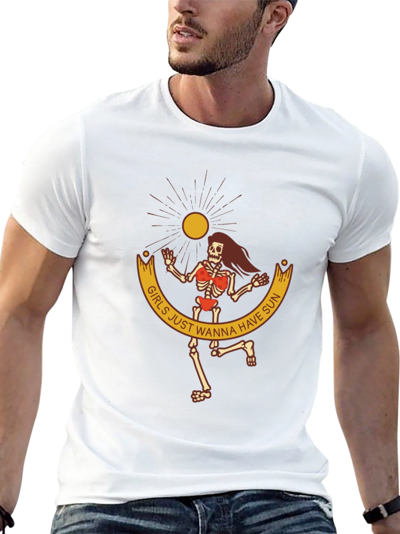 Girls Just Wanna Have Sun Black Graphic Tee