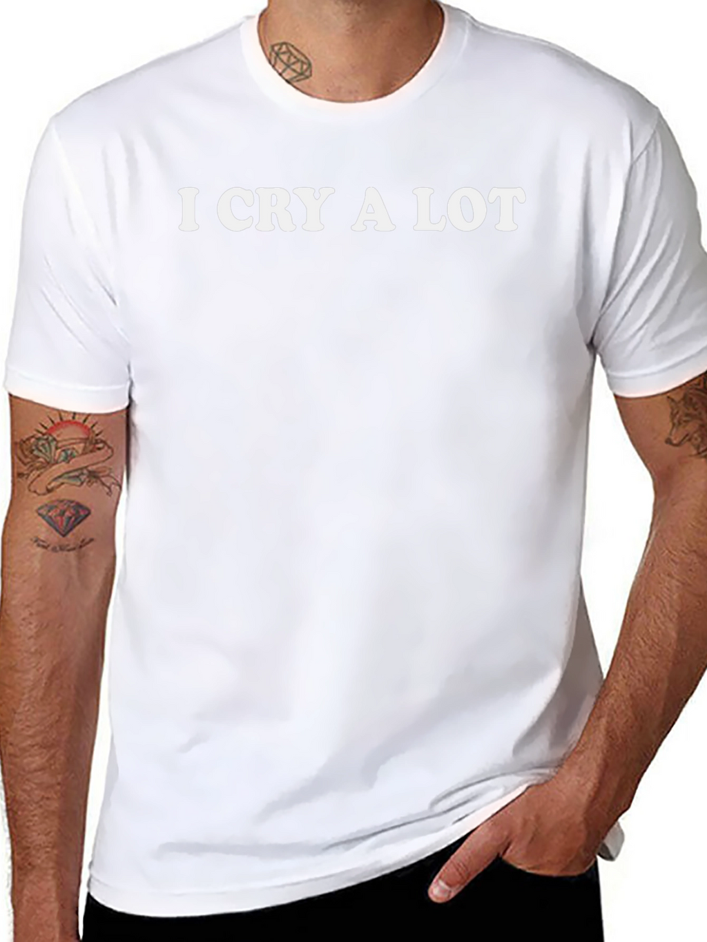 I Cry A Lot Funny Black T-Shirt