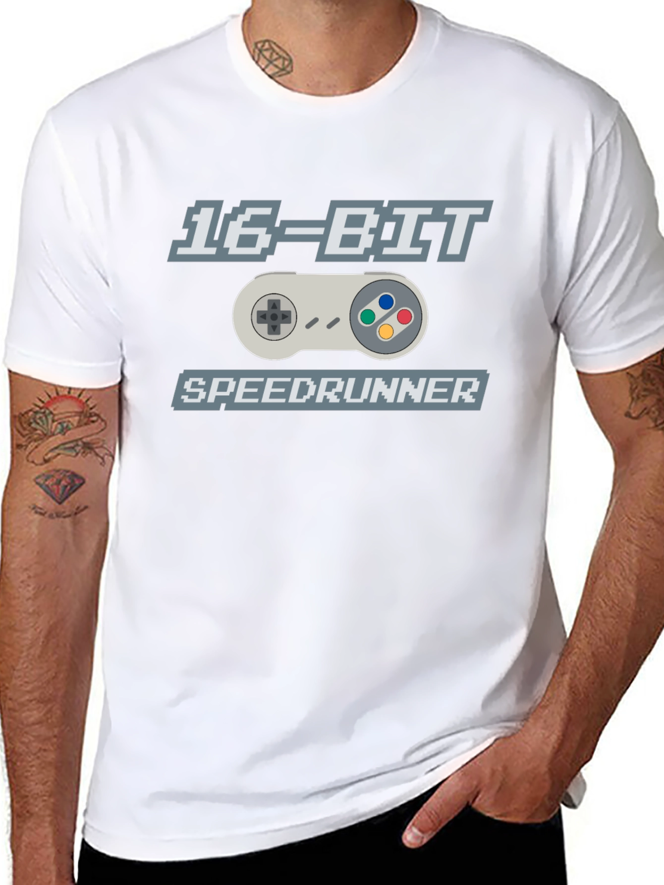 16-Bit Speedrunner Graphic T-Shirt - Retro Gaming Tee
