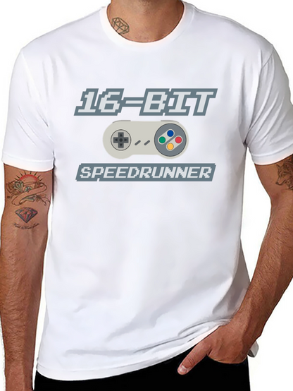 16-Bit Speedrunner Graphic T-Shirt - Retro Gaming Tee