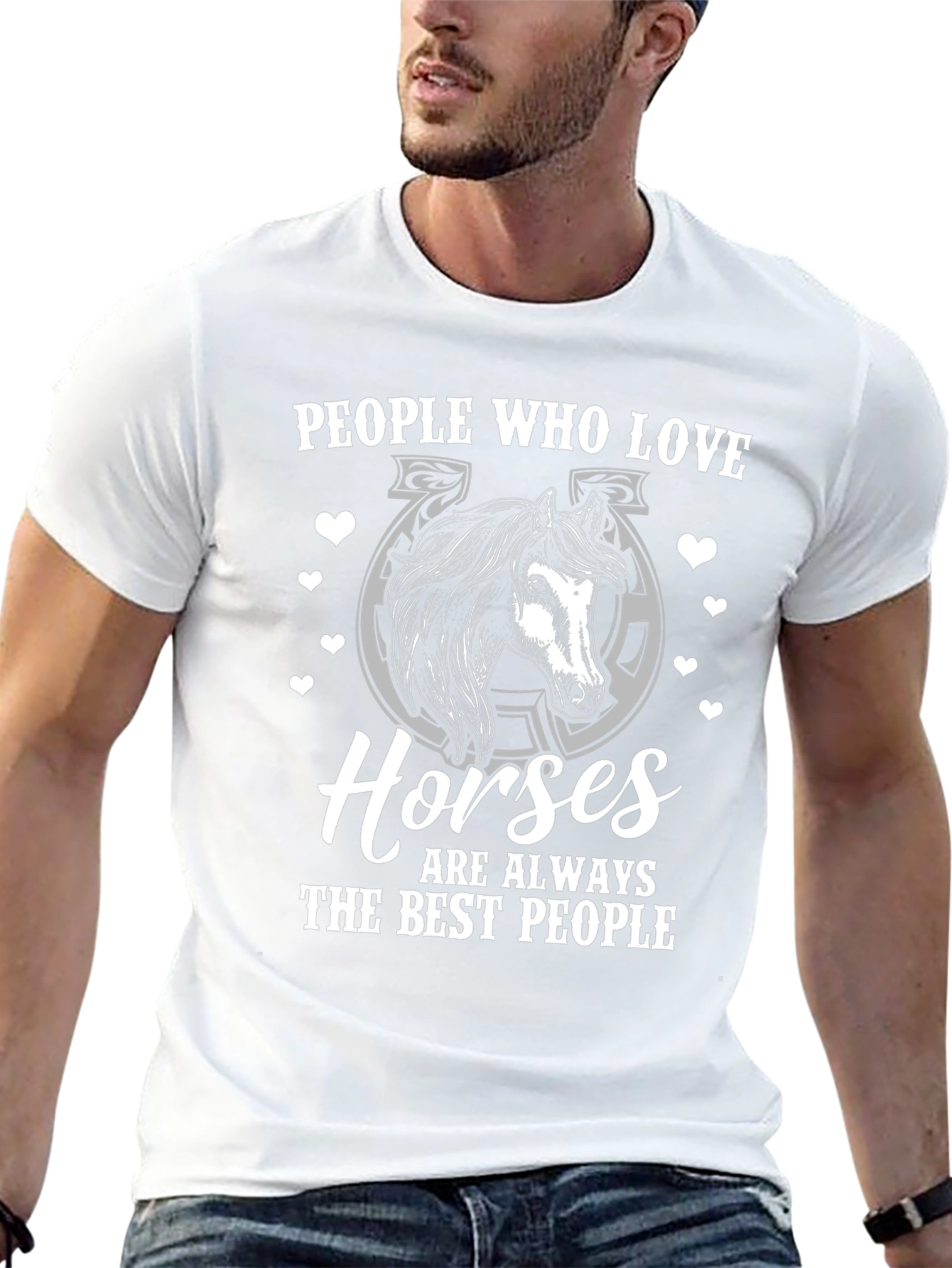 People Who Love Horses Black Graphic Tee