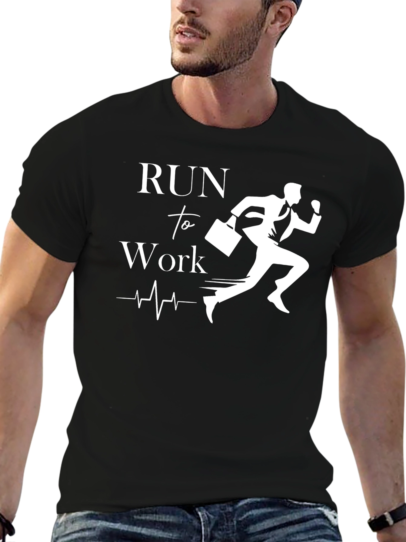 Run To Work Black T-Shirt